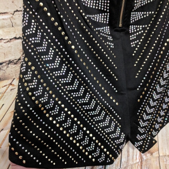 Trendy Studded Embellished Peach Halter Romper - Picture 6 of 8